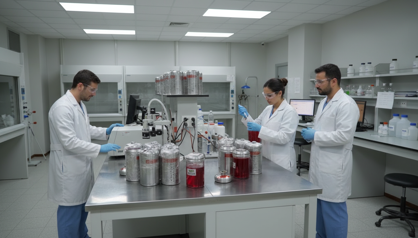 Finished chemical products staged for global dispatch